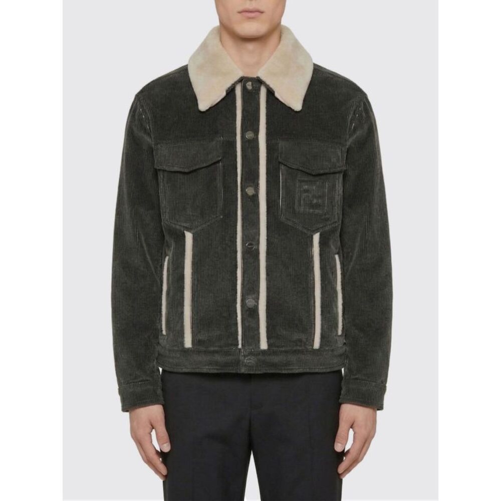 Fendi Coat Men Grey